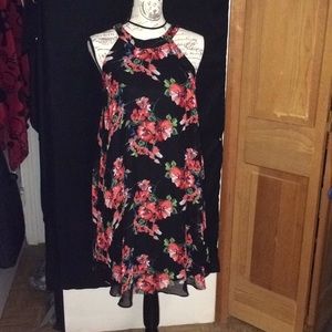 Betsey Johnson red & black floral dress 6